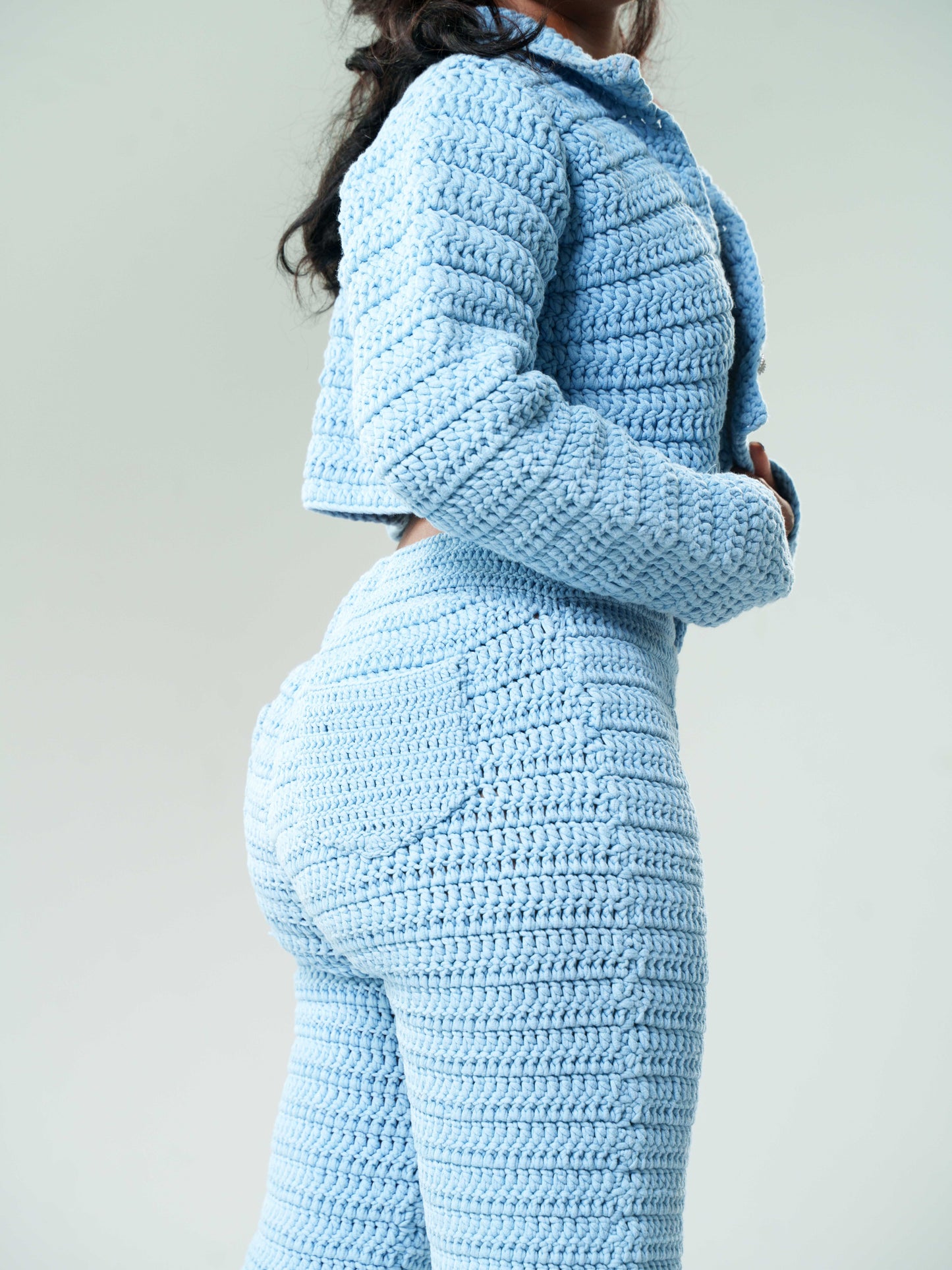 Blue Knit Pants