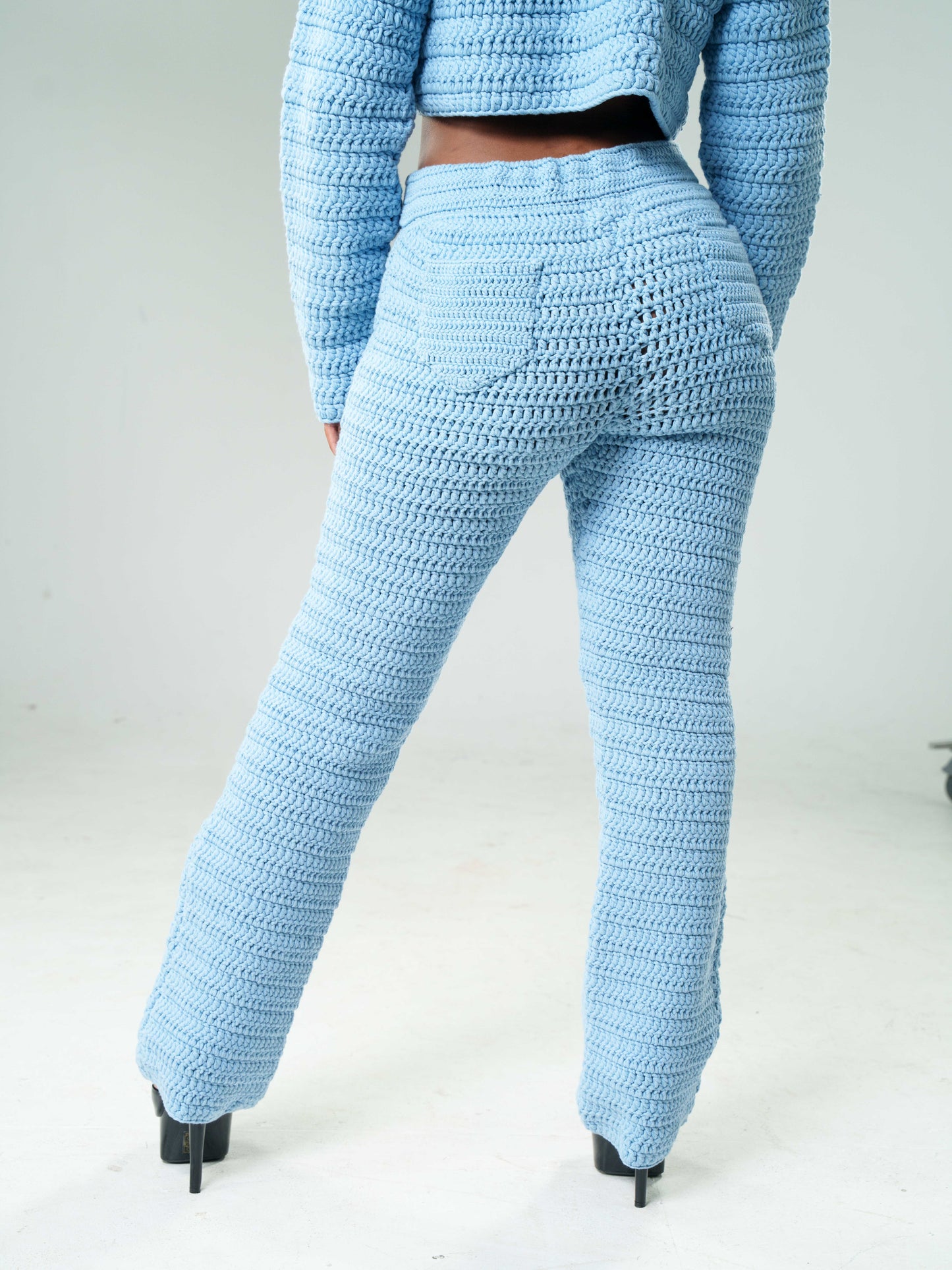 Blue Knit Pants