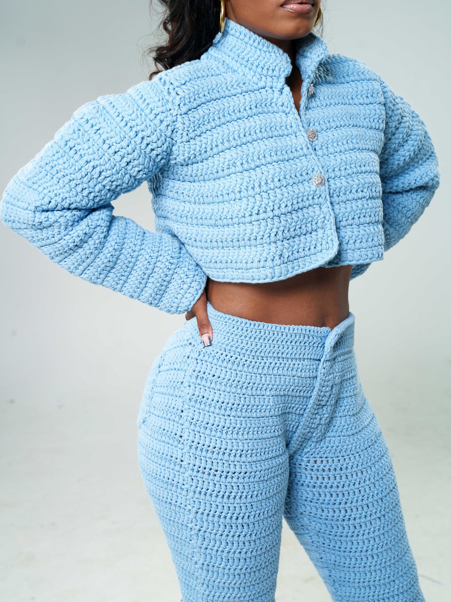 Blue Knit Jacket