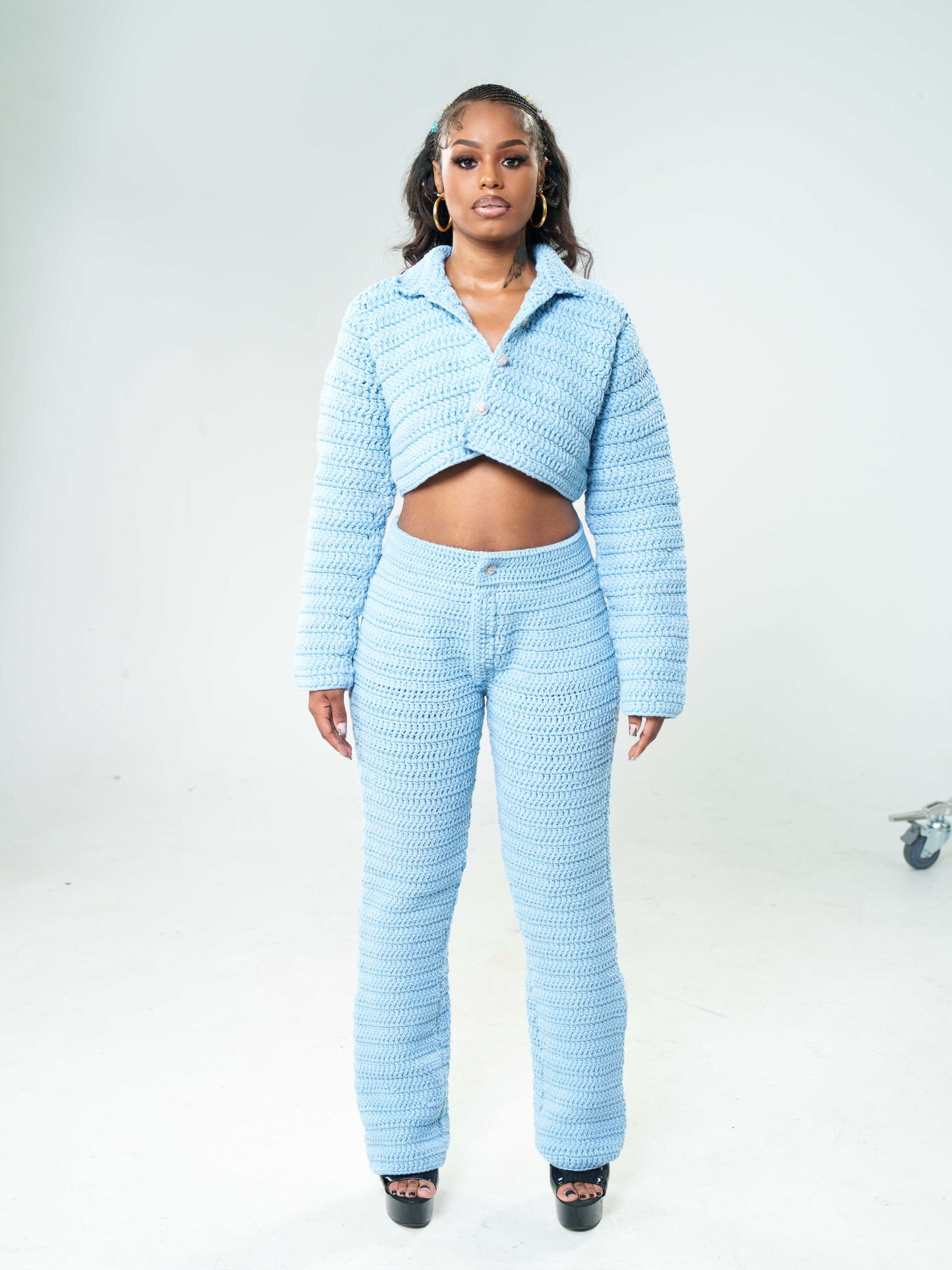 Blue Knit Jacket