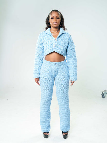 Blue Knit Jacket